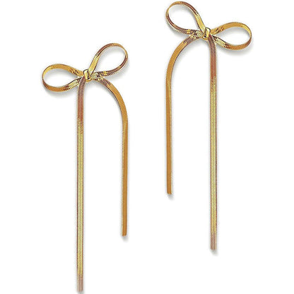 Wholesale Non-Tarnish 18K Gold Plated Stainless Steel Bow Earrings