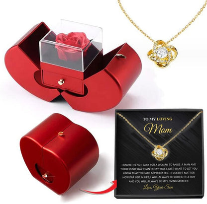 "Red Apple Rose Jewelry Box - Gift for Valentine's Day