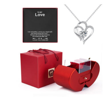 "Red Apple Rose Jewelry Box - Gift for Valentine's Day