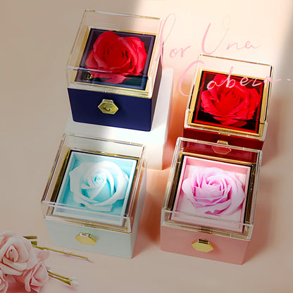 Rotating Rose Jewelry Gift Box – Valentine's Day Surprise for Women