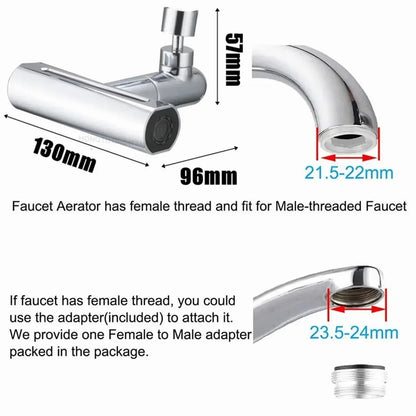 Universal Swivel Spout Waterfall Mixer Tap