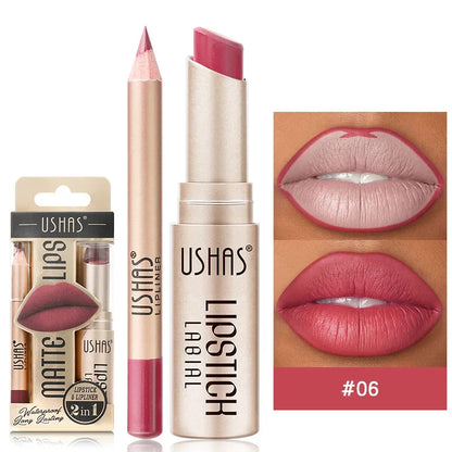 12 Colors Matte Nude Lipstick&lip Liner Set Waterproof Longlasting Lip Liner High Pigmented Slim Lip Sick Lips Makeup