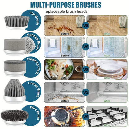 "Powerful Rechargeable Electric Cleaning Brush – Perfect for Dishes, Sinks, Cookers, and More!"