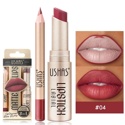 12 Colors Matte Nude Lipstick&lip Liner Set Waterproof Longlasting Lip Liner High Pigmented Slim Lip Sick Lips Makeup