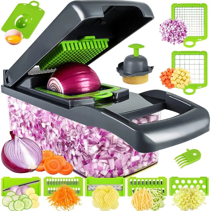 14 In 1 Multifunctional Vegetable Chopper, Cutter Vegetable Dicer Slicer Cutter Mandoline Onion Chopper For Onion Potato Tomato