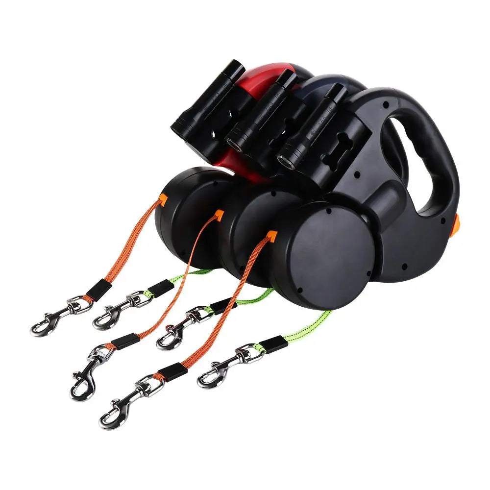 Daul Retractable Dog Leash 360