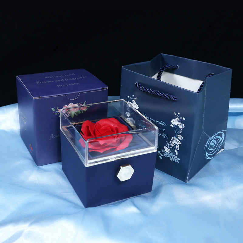 Rotating Rose Jewelry Gift Box – Valentine's Day Surprise for Women