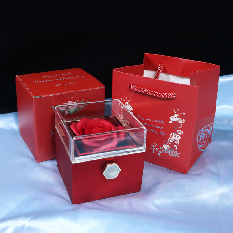 Rotating Rose Jewelry Gift Box – Valentine's Day Surprise for Women