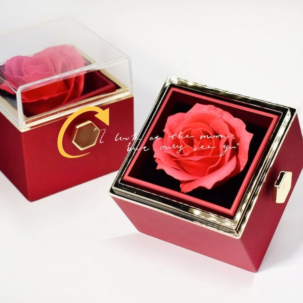 Rotating Rose Jewelry Gift Box – Valentine's Day Surprise for Women