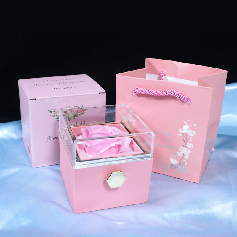 Rotating Rose Jewelry Gift Box – Valentine's Day Surprise for Women