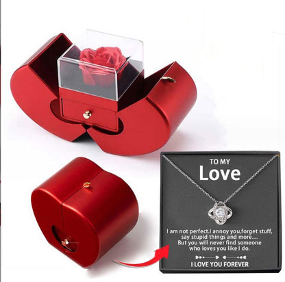 "Red Apple Rose Jewelry Box - Gift for Valentine's Day