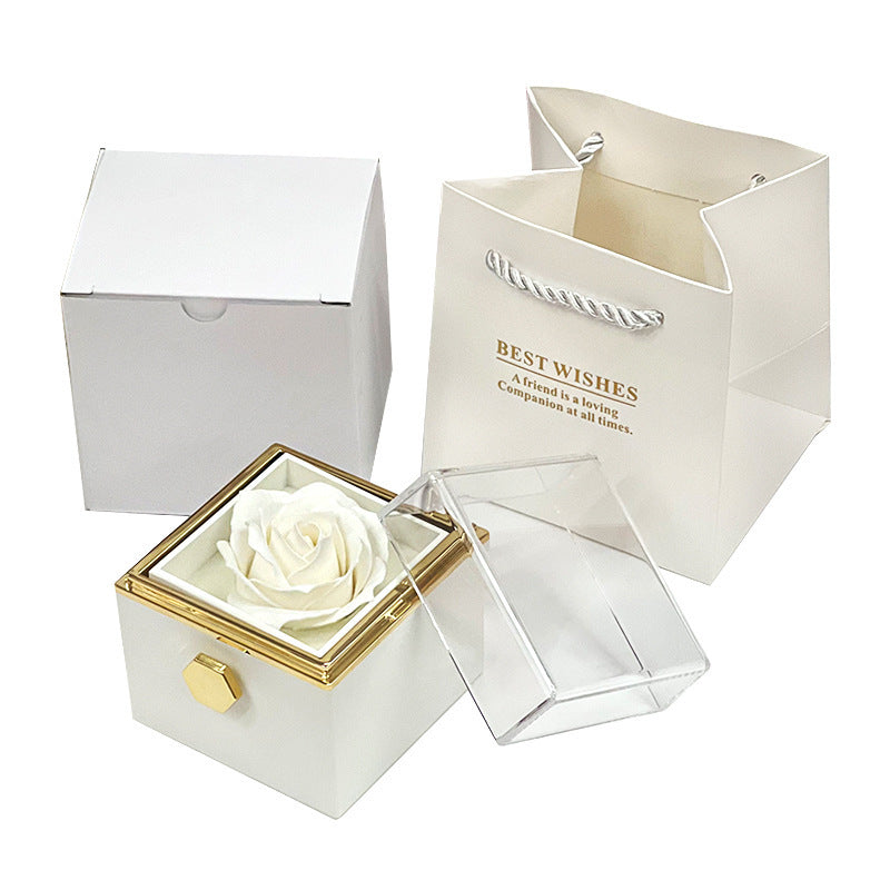 Rotating Rose Jewelry Gift Box – Valentine's Day Surprise for Women